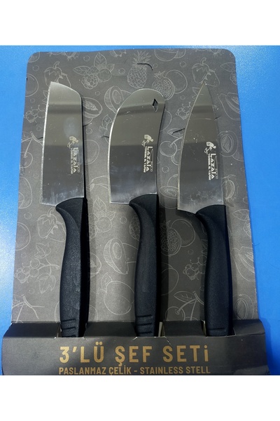 LAZATA Evin Şeflerine özel 3'lü Şef Bıçak Seti