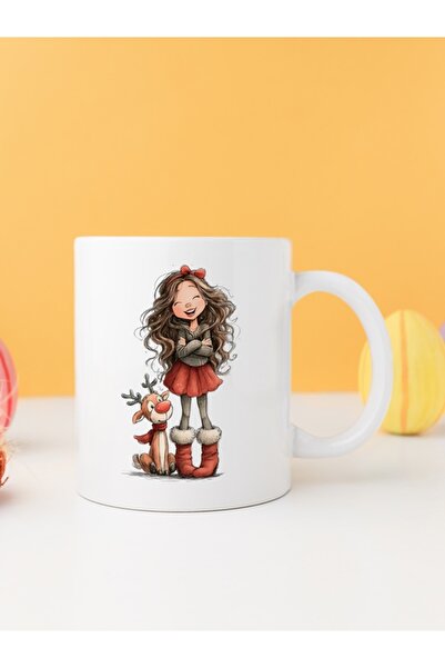 IŞILAY PROMOSYON كوب على شكل غزال لعيد الميلاد للفتيات موديل 15