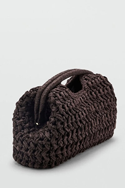 TOM COMPANY Hasır Burslu Clutch Çanta-Rafya-Acı Kahve