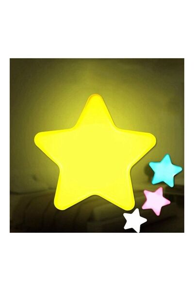 Generic Sensor Control Mini Star EU Plug LED Night Light - Yellow