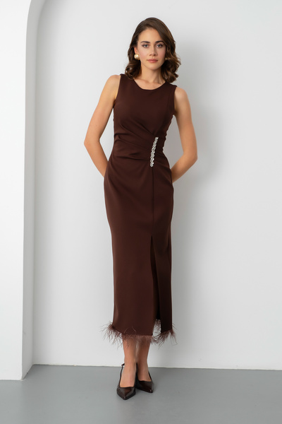 Lafaba Γυναικείο Καφέ Φόρεμα Νυφικού Αρραβώνα Νυφικό Φόρεμα