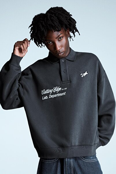 Bershka Polo sweatshirt baskı