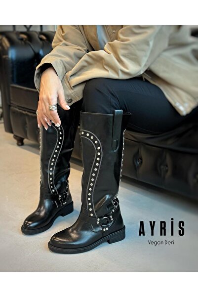 Zuum Γυναικείες μπότες μέχρι το γόνατο Ayris Troklu - Μαύρο Ρουστίκ