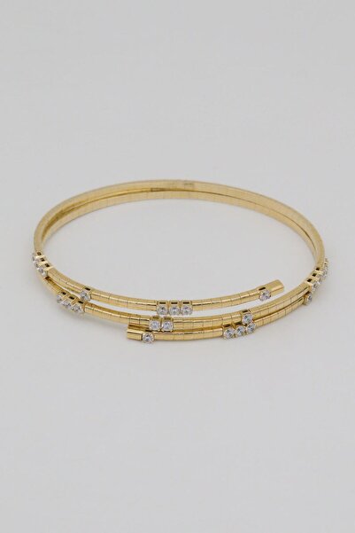 Akay Kuyumcu & Pırlanta Sarmal Kelepçe Bileklik 14 Ayar Altın