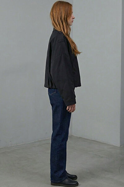 Bigdart Jachetă scurtă supradimensionat pentru femei 0732 - Negru