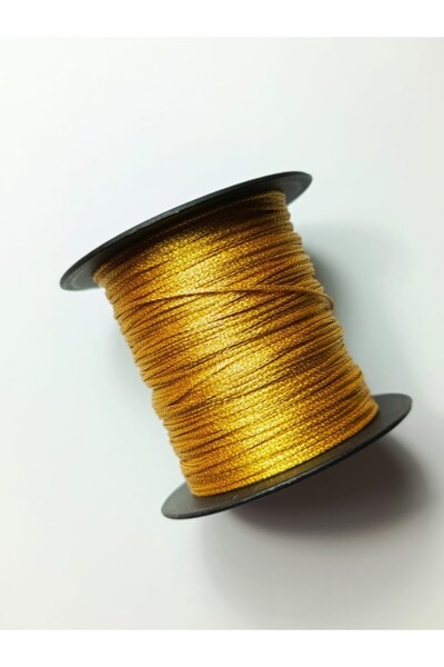 Eskişehir hobi sanat 1.0 mm 100 Meters Silvery Pure Gold Yellow Color Waxed Cord Horsehair Leather Sewing Necklace Jewelry Design Bracelet Cord