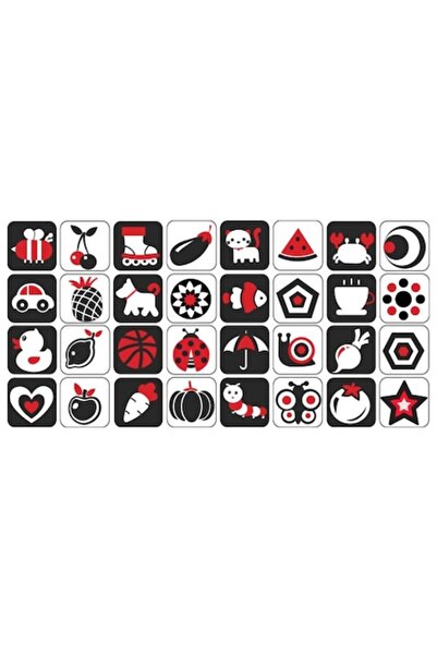 Toy Toy Toy Carduri de stimulare vizuală pentru copii 3-6 luni - negru, alb ș...