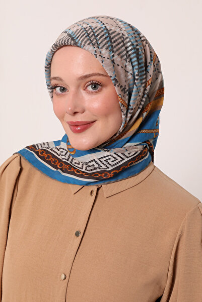 LuvenSara Chain Belt Plaid Pattern Summer Scarf