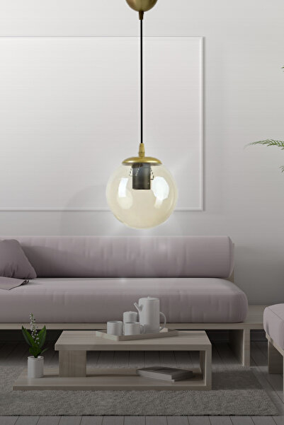 aydın home light HERA TEKLİ BAL CAMLI ESKİTME SARKIT AVİZE - Yatak Odası - Sa...