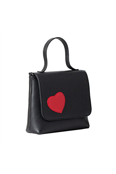 LAURA OLARU MINI LOVE Black Bag With Heart