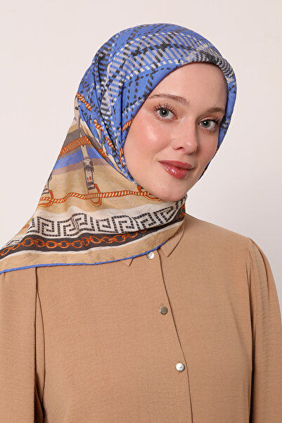 LuvenSara Chain Belt Plaid Pattern Summer Scarf