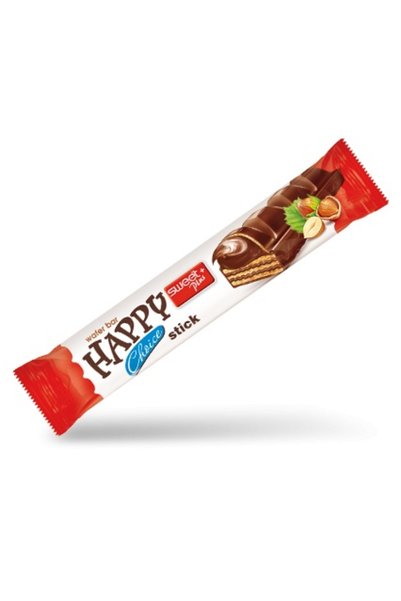 Sweet Plus 12BUCx32gr-Batoane de napolitane HAPPY CHOICE STICK cu cremă de alune acoperite cu ciocolată