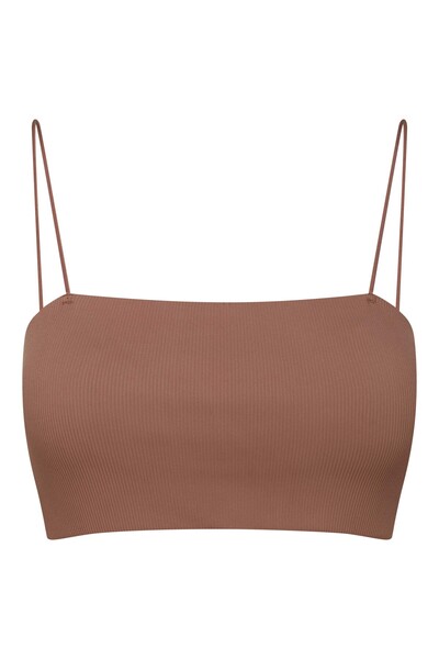 ESOTIQ BLOOVII Women's Crop Top Ribbed with Padding Spaghetti Straps Super Crop | Original