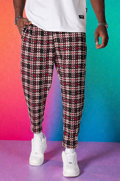 FG KONNİCHİWA Unisex Φαρδύ παντελόνι με έθνικ σχέδιο, ελαστική μέση και πόδια, με τσέπες, χαλαρό, hippie, μποέμικο, φαρδύ, έθνικ σχέδιο