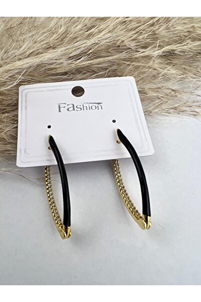 VELİT VOLA Black Enameled Stone Earrings