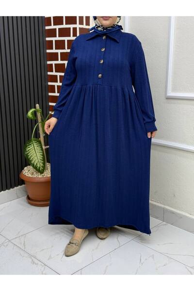 İLGEN TEKSTİL Button-Detail Tie-Dye Dress