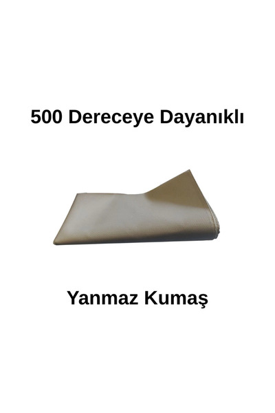 Lic LifeInCamp Kamp Sobası Altlığı- Çadır Duvar Koruma – 500 °C Dayanıklı Yanmaz Kumaş (100×100 cm)