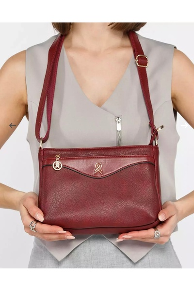 MERİÇ ÇANTA Women's Black Multi-Eyed Faux Leather Crossbody Bag