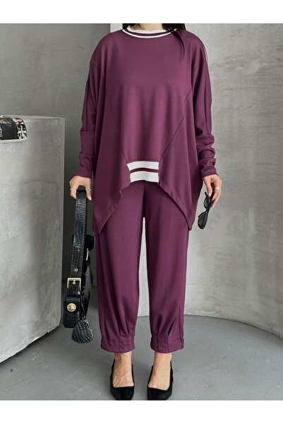 Moda İkra Women's Ribbed Top and Bottom Set