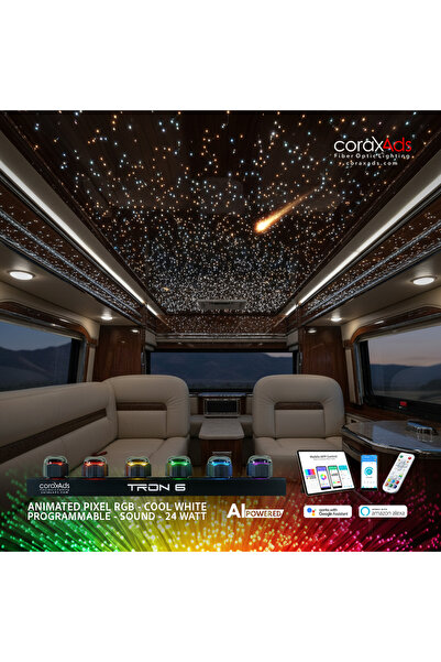 coraxads KARAVAN AMBİYANS AYDINLATMA FİBER OPTİK YILDIZ TAVAN KİTİ