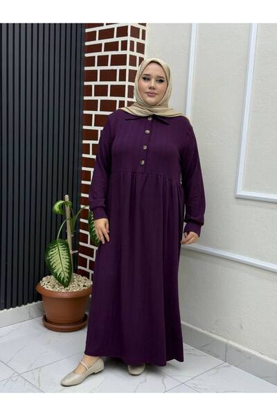 İLGEN TEKSTİL Button-Detail Tie-Dye Dress