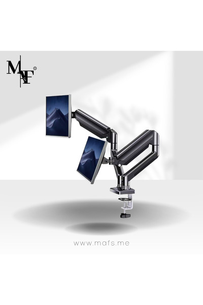 M.A&F's حامل شاشة مزدوج من M.A&F، زنبرك غاز قابل للتعديل، مناسب للشاشات من 13...