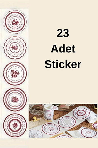 Kolbi Craft 23 komada naljepnica sa temom crvenih ruža, mat, za albume, bulle...