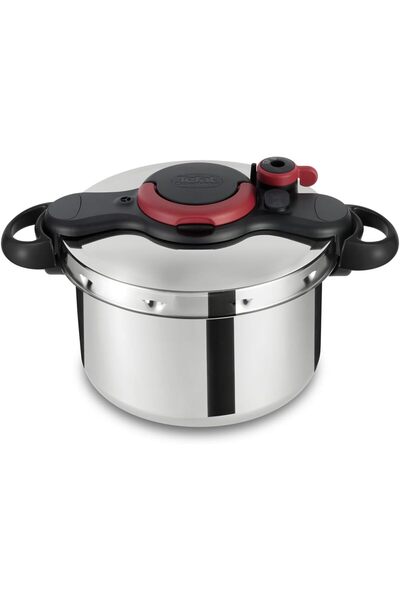 TEFAL قدر ضغط كليبسو مينوت إيزي، سعة 9 لتر، P4624966، ستانلس ستيل، أحمر