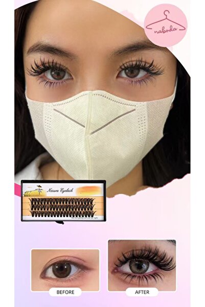 Nesura 20p 14mm 60 adet 30 çift tekli takma kirpik gerçek kıl