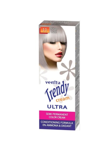 VENİTA Vopsea de par semipermanenta, Trendy Cream Ultra, Venita, Nr. 11, Silv...