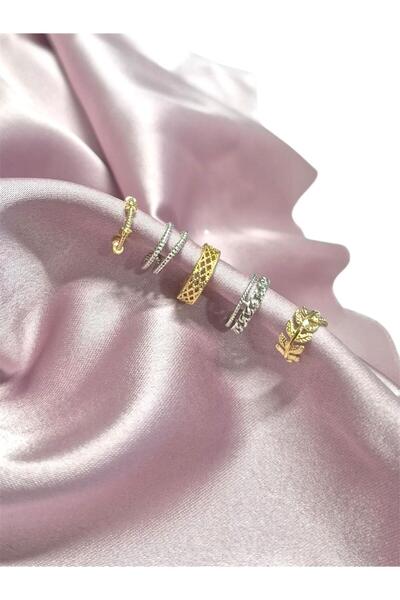 Melkady Aksesuar Melkady 920 - Cartilage Piercing Stainless Steel Earring Set (5 Pieces)