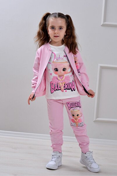 ÖRZİ Kids طقم رياضي للفتيات من MEVSİMLİK مكون من 3 قطع لعمر 3/10 سنوات