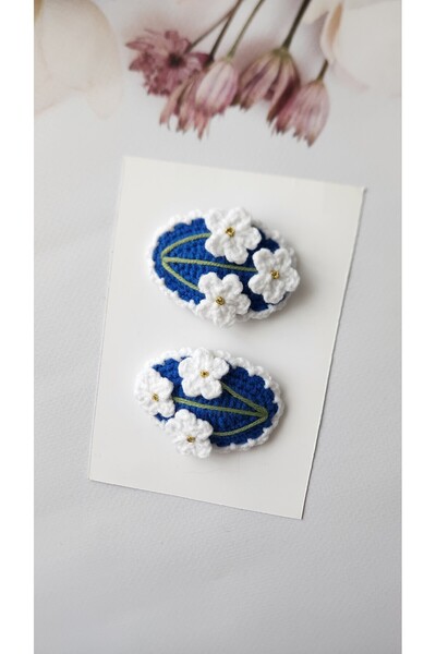 Baby Kız çocuk/bebek çiçekli çıt çıt toka 2'li