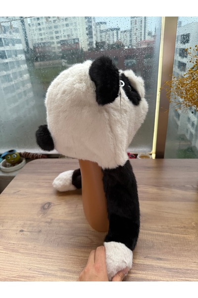 Blotch Double-Layered, Cold-Proof, Cute Panda Plush Hat with Ears That Move for Adults