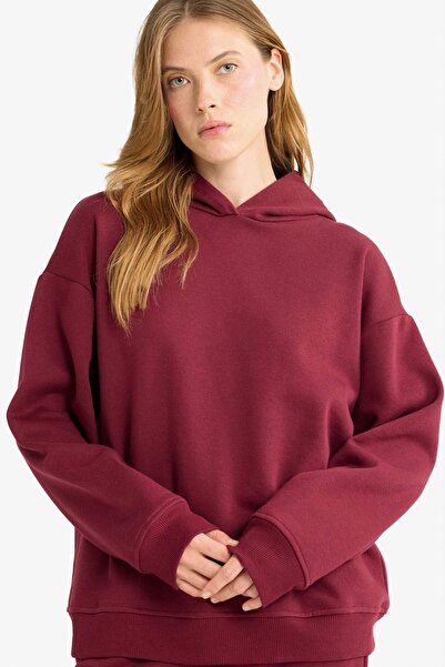 DeFacto Kadın Sweat D9935AX/BR115 BORDEAUX