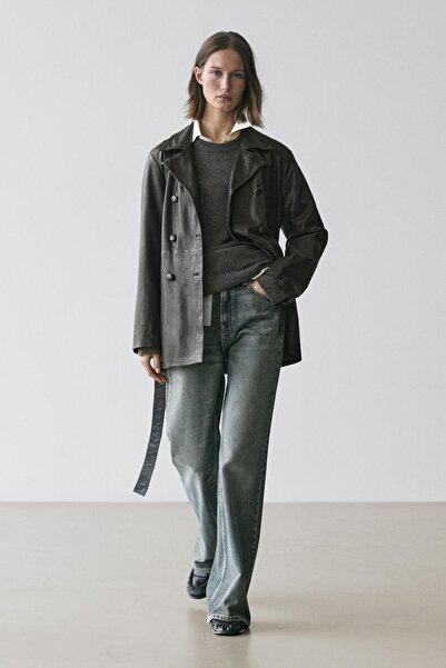 Massimo Dutti Kemer detaylı napa deri ceket