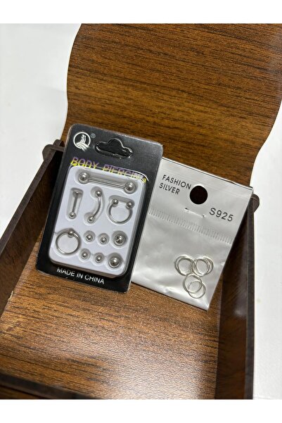 Melkady Aksesuar MelKady 921 - Vücut/Body Piercengi ve Hızma Seti - Yedek Topçuklu (Gümüş ve Çelik)