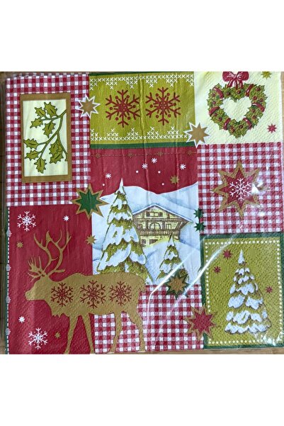 BİZ ZÜCCACİYE BİZ HOME YILBAŞI DESENLİ SUNUM PEÇETESİ 20'Lİ