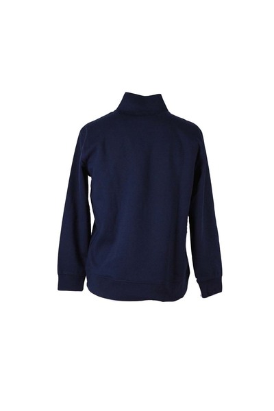trender Diagonal Half Zipper 3 Thread Navy Blue Men's Sweatshirt 5470