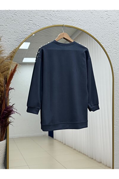 MİHRA STORE Τονίκ με λεπτομέρεια από πέρλες στους ώμους Fairle-NA827 Ανθρακίτη