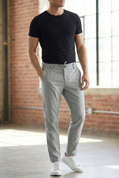 TheSeason Чоловічі відкриті сірі еластичні штани Comfort Fit Chino