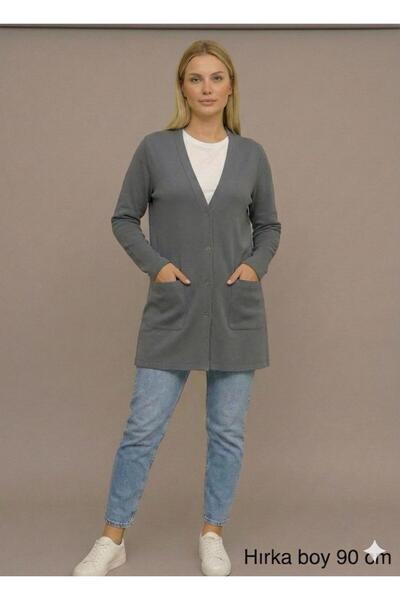 Kuraff Giyim Seasonal Glorya Buttoned Long Cardigan