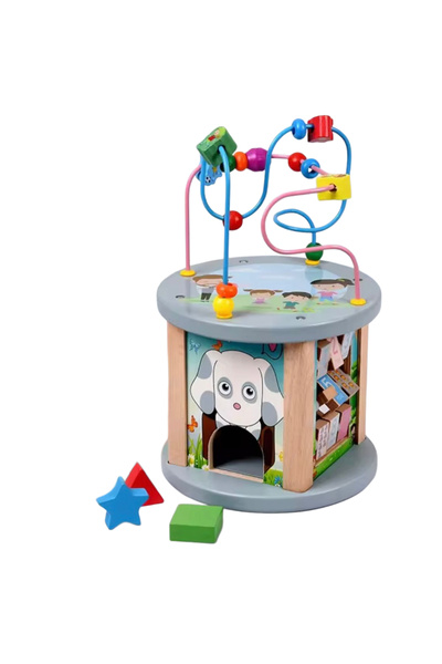 Denn Store Centru educativ din lemn 5 în 1 – Sortator de forme si mărgele 32....