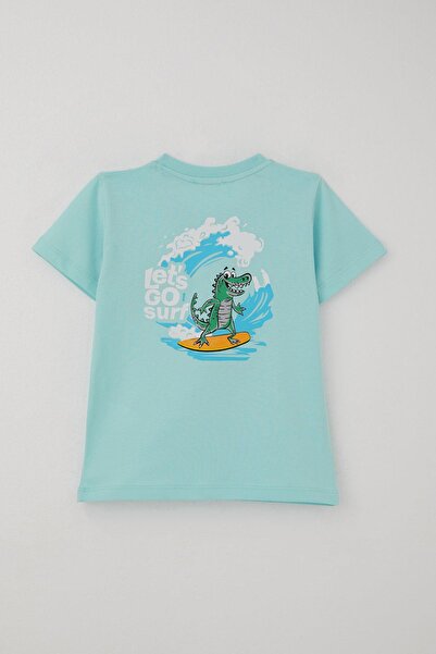 Breeze Boy's Shorts Set Back Part Surfer Dinosaur Printed 2-6 Years, Light Blue