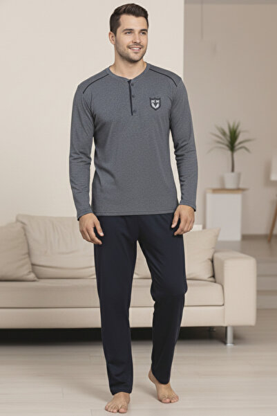 ELİTOL Σετ ανδρικής πιτζάμα από βαμβακερό Soft Touch