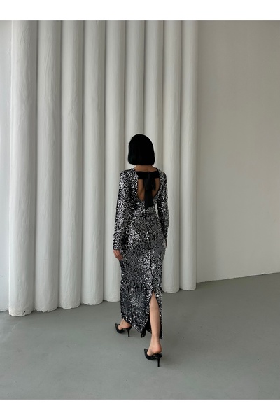 MEECY Rochie cu fundă cu paiete din colecția de Anul Nou