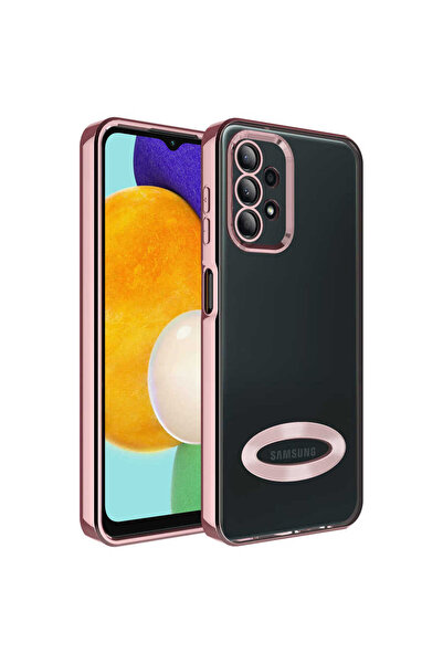 zore غطاء حماية لكاميرا هاتف Galaxy A23 يظهر شعار ASMA Omega - ذهبي وردي