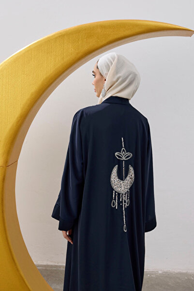ViadelAtelier SIRT TAŞ İŞLEMELİ HİLAL ABAYA
