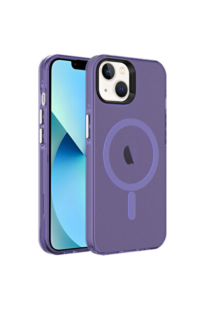 zore iPhone 13 Uyumlu ASMA Magsafe Şarj Özellikli Buzlu Transparan C-Pro Sert...