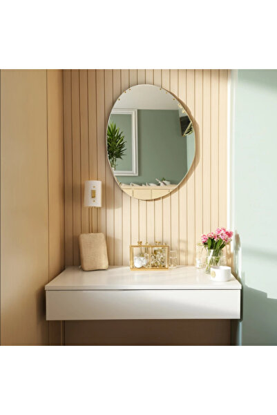 ENG AHŞAP MDF Modern Beyaz Çekmeceli Dresuar Dekoratif Antre & Salon Mobilya 80 cm Makyaj Masası Dolap